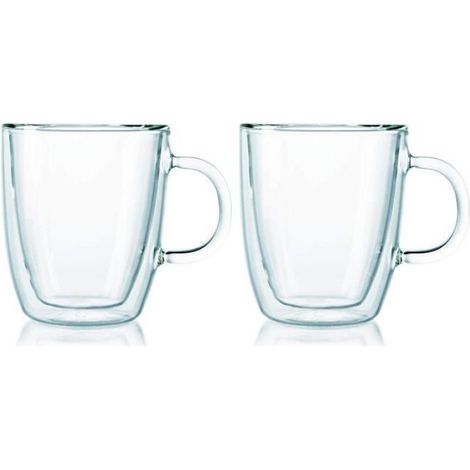 Mug Verre Double Paroi - 35 Cl - Pour Espresso Et Café Chaude - Set De 2 Pièces (1/3)