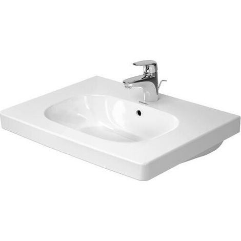Duravit D-Code Waschtisch, mit Hahnlochbank, mit Überlauf, 650mm, (1/5)