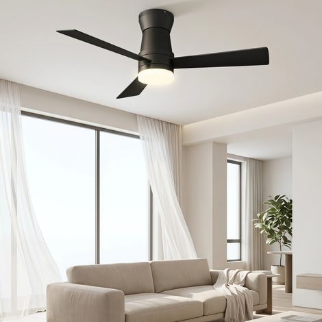 Ventilador de techo moderno de 132 cm con iluminación LED regulable - Motor turbo DC de 6 velocidades, ultrasilencioso de 30-45 dB, función reversible verano/invierno, temporizador y mando a distancia (1/5)