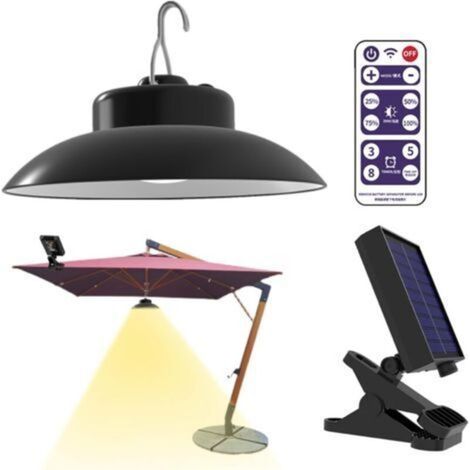 Lampes solaires pour parasols, Lampe de Parasol 3Pcs/Set Solaire Télécommande Chargement USB Affichage de Puissance 1.2W Lumières pour Tente Camping Patio Deck, Lumière Chaude (1/2)