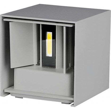 V-TAC VT-759 Lampada da parete LED 5W Lampada da parete quadrata a doppio fascio orientabile 4000k colore grigio satinato IP65 sku 217089 (1/5)