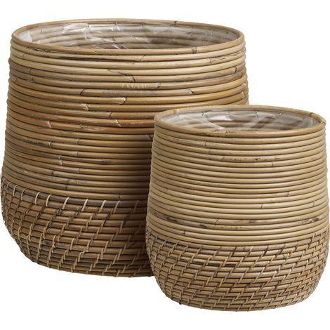 Moro - Set 2 cesti in rattan kubu naturale (piccolo e grande)