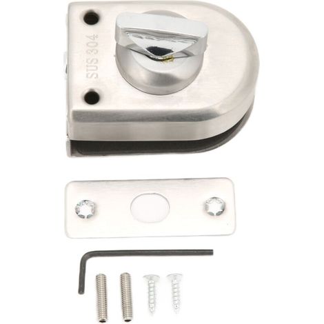Serrure de sécurité en acier inoxydable pour porte vitrée coulissante, verrou de sol pour portes en verre trempé de 10 à 12 mm, poignée pivotante avec serrure en fonte massive-AquaForge (1/5)