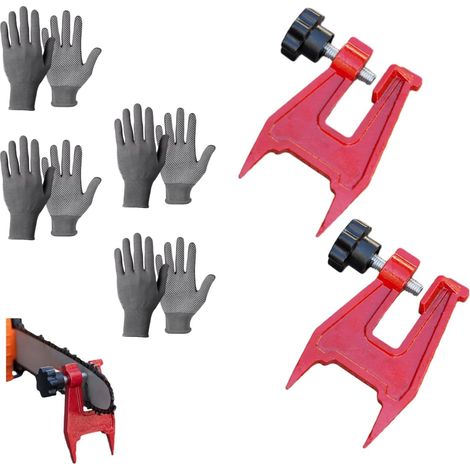 Étau De Sciage Pour Souche,Outil Limage Tronçonneuse,Étau de Souche d'Affûtage - Travaux Forestiers, Abattage et Taille d'Arbres, Exploitation Forestière en Extérieur 2pcs (1/5)