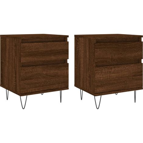 Maison Exclusive - Comodini 2pz Rovere Marrone 40x35x50 cm in Legno Multistrato (1/5)