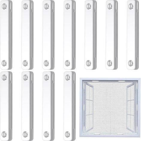Lot de 12 attaches magnétiques pour moustiquaires - Blanc, fixation solide sans trace, clips de fixation pour fenêtres et portes, adaptés aux appartements, chambres d'enfants et espaces de vie (1/5)