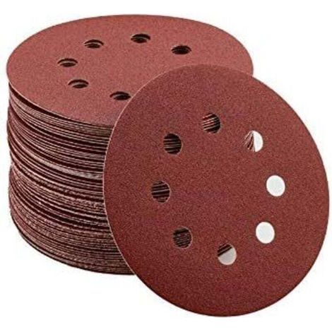 Disque abrasif 80 pièces disques abrasifs 40/80/120/240/320/400/600/800 grain 125 mm Idéal pour meuler / polir / rouiller (1/4)