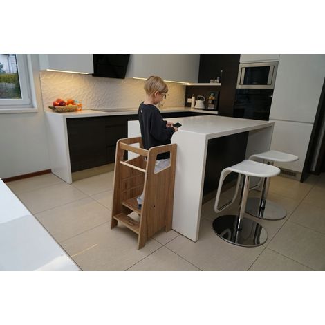 Ayudante de cocina Ayudante de cocina para niños 2 en 1 Tablero PL negro sólido (1/5)