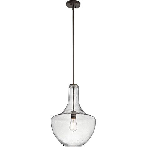Suspension plafonnier suspension acier verre bronze D 35cm lampe de salle à manger (1/5)
