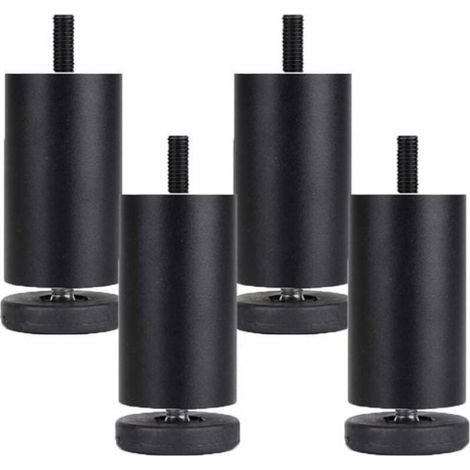 Pieds De Meubles - Réglables En Aluminium - Ronds - Pour Table Et Canapé-lit - Hauteur 10 Cm - Lot De 4 (1/4)