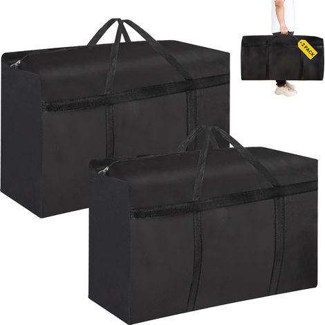 Lot de 2 Grand Sac Rangement Oxford, 120 L Sac Demenagement Grand Format Rangement, Sac de Rangement Résistant, avec Poignées Renforcées, Pour Oreillers, Édredons, Couvertures,et Déménagement (1/5)