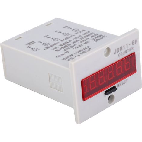JDM11-6H 6-stelliger elektronischer Zähler mit LED-Digitalanzeige, Relais und Messumformer, 36V AC/DC-Netzteil. (1/5)
