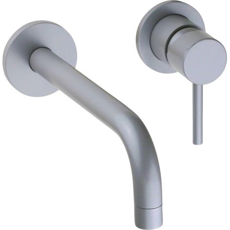 Miscelatore per lavabo a parete modello tondo in colore grigio metallizzato Pollini Jessy Color MXLIMCMMCA1  Grigio Metallizzato