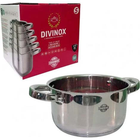 Set de 5 cacerolas de acero inoxidable 120x120x120