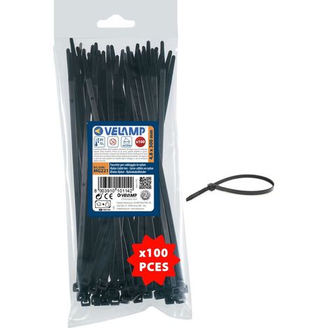 Fascette nere in nylon 4,8x300 100pz