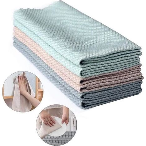 Chiffon - AMOUNE - 3pcs - 40x30cm - Fibre Synthétique - Antibactérien - Absorbant (1/4)