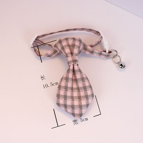 Filiyano-Collier pour chien à carreaux avec nœud papillon, style JK, rose, collection 2025. Vente directe d'usine. (1/5)