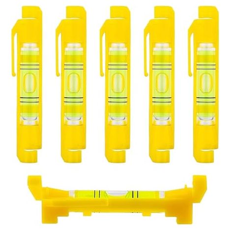 6pcs Spirit Level Line Level Masonry Plumbing Gutter Mini Spirit Level (Yellow) (1/5)