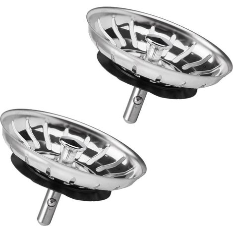 2 Pièces 82 mm Bonde pour Evier de Cuisine Acier Inoxydable, Universel Panier a Tamis pour Evier, Anti-Colmatage Bouchon D'évier de Cuisine, Utilisé pour L'évier de Cuisine, L'évier de Salle (1/5)