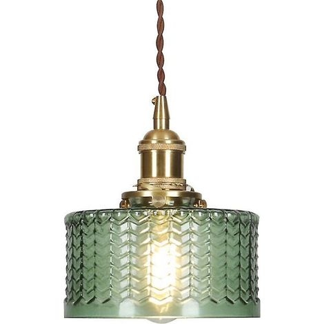 Lustre vintage en laiton et cristal pour salle à manger, chambre, table de chevet, bar, véranda, balcon, petite lampe (1/4)