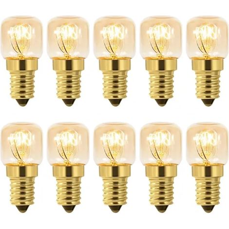 Lot de 10 lampes à sel E14 T22 - Blanc chaud 2700K - 80LM - 230V CA - Lampe de four haute température 300° (1/5)
