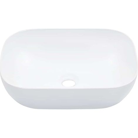 Lavabo vasque à poser Luxueux, Bac à laver, 45,5x32x13 cm Céramique Blanc OIB2405E (1/5)