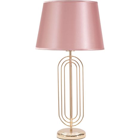 Tischlampe Khajur, 1 benötigte Glühbirne, Schirm, Fassung E27, Rosa