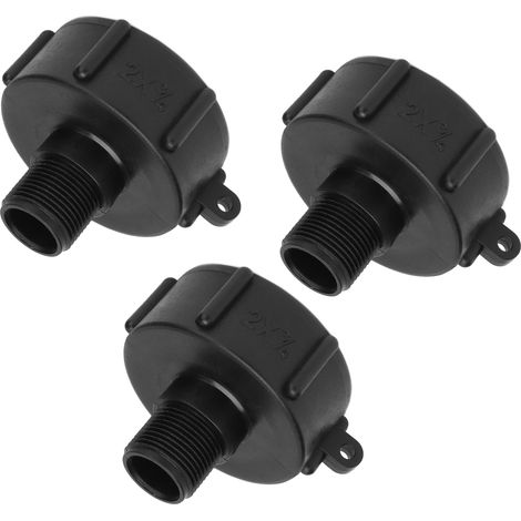 Adaptateur de vidange IBC 3 pièces, raccord G3/4 fileté ABS, connecteur de vanne de remplacement S60x6, robinet de drainage robuste. (1/5)