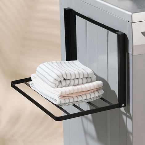 Étagère pliante magnétique, support latéral pour machine à laver, support latéral pour vêtements, sans poinçon, pour réfrigérateur, cintre pour vêtements, support de rangement (1/4)
