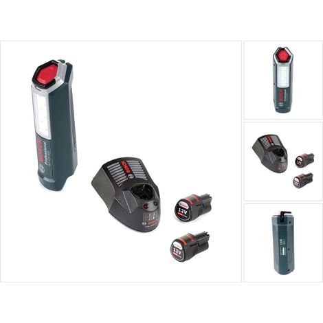 Bosch Professional GLI 12V-300 Akku Lampe + 2x GBA 12 V 3,0 Ah Akku + GAL 1230 Ladegerät