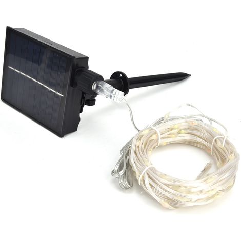 Bunte Lichterkette mit 96 LEDs, 8 Modi, solarbetrieben, wasserdicht, mit Fernbedienung – ideal für Festivals, Partys und Hochzeiten. (1/5)