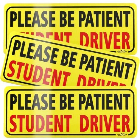 3pcs Student Driver Magnet for Car, Please Be Patient Student Driver, New Drivers Sticker Safety Warning, Magnetic Reflective Rookie Driver Bumper Sticker (1/4)