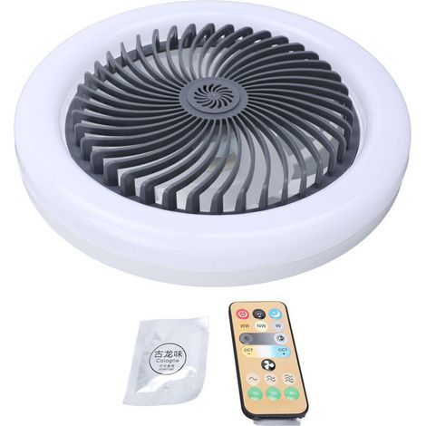Deckenventilator mit Fernbedienung, Licht, Duftfunktion, 3 Windgeschwindigkeiten, Farbauswahl, verstellbarem, dimmbarem und drehbarem Kopf, LED-Beleuchtung für Schlafzimmer, Schwarz A (1/5)