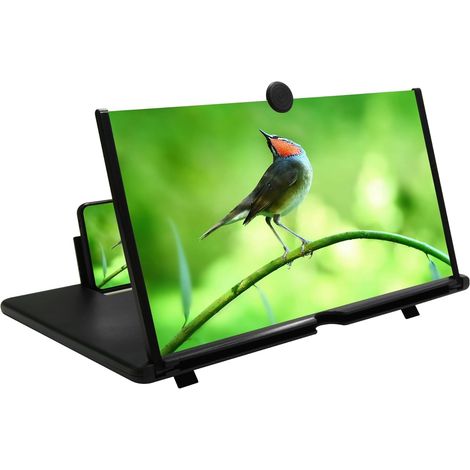 1 Agrandisseur écran, 50,8 cm, Lentille acrylique, ABS, Facteur 3-5x, Noir, Pour Smartphone (1/5)