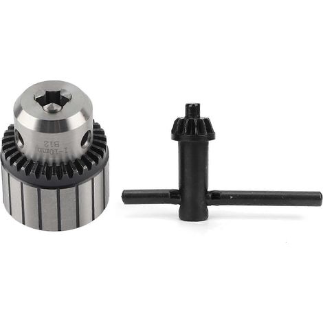 Bohrfutter aus HSS mit hoher Präzision, B12-Kegelaufnahme, inklusive Schlüsselweite 1-10 mm
