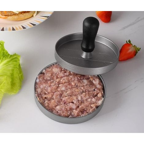 Presse-burger en fonte d'aluminium — idéal pour préparer de délicieux burgers, steaks hachés et grillades. (1/5)