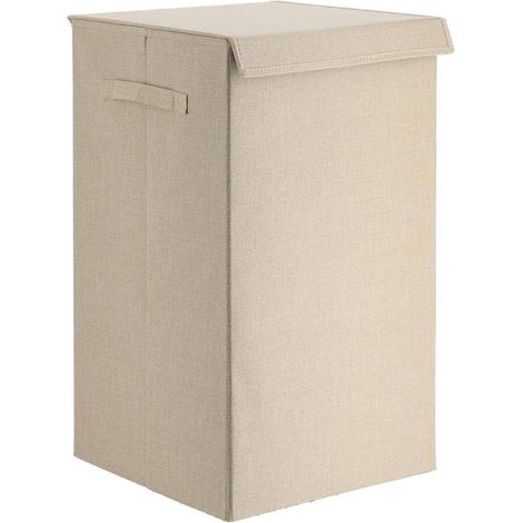 Faltbarer wäschekorb polyestergewebe mdf - natur - Tendance (1/3)