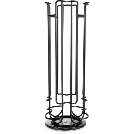 Porte-capsules de café rotatif, présentoir à dosettes 360° pour 24 capsules, support de rangement noir, design élégant et moderne, distributeur tournant pratique (1/5)