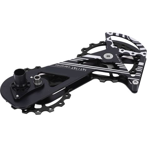 MEROCA Schaltwerksführungsrolle für Rennräder, aus Aluminiumlegierung, 16 Zähne, kompatibel mit der 6800er Serie, schwarz. (1/5)
