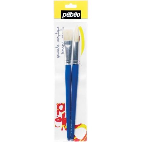 Pinceaux Jumbo - PEBEO - Rond/Plat - 2 pcs - Soie - Peinture haute viscosité