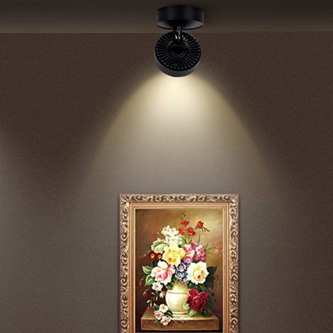 Plafonnier LED 12W 4000K lumière neutre angle de corps réglable 10107cm noir (1/4)