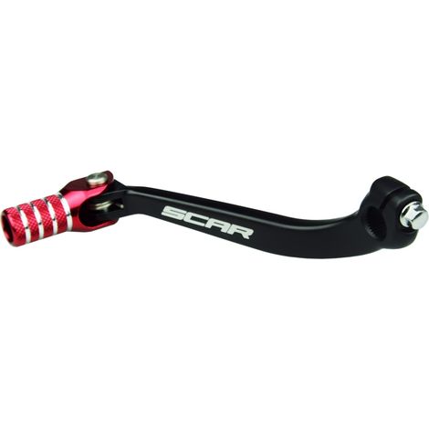 Palanca de cambios SCAR RACING para Suzuki RMZ 250 '08-'25, color negro/rojo.