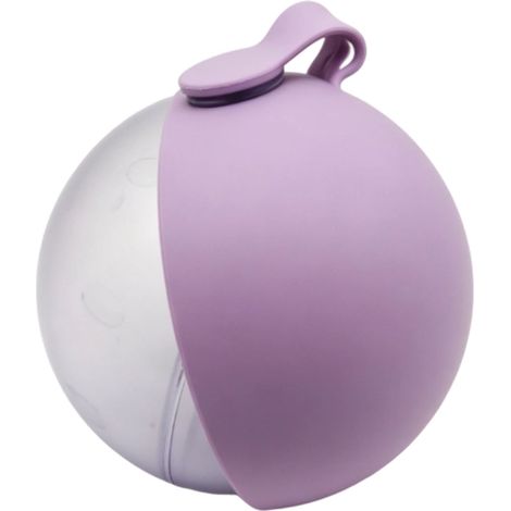 Distributeur d'eau rond de voyage pour chien, avec bol, bouteille Portable pliable et étanche pour la marche en plein air, violet, Transparent (1/5)