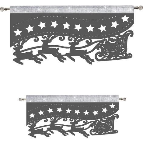 Set: Mantovana per tenda, Babbo Natale sulla slitta, NATALE GLAMOUR 90x45 60x35