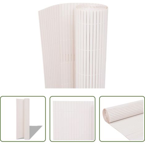 vidaXL Clôture pour jardin - Clôture de jardin Double face 90 x 300 cm Blanc (1/5)