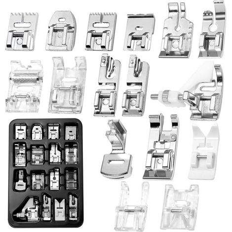 Reposapiés para máquina de coser de 16 piezas,White y Elna