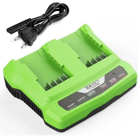 Chargeur de Batterie - Greenworks - 24V - Compatible avec Batteries 24V - 2A - Universel (1/5)