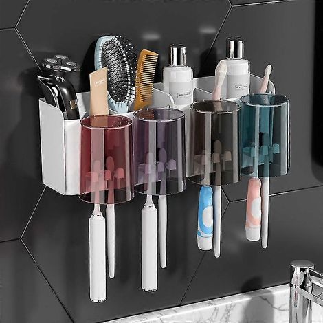Soporte para cepillos de dientes KINZON, soporte adhesivo para cepillos de dientes, soporte para cepillos de dientes (1/5)