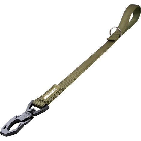 1 - Laisse Courte Chien - Nylon Réfléchissant - Clip Métal Dent de Tigre - Poignée Rembourrée - Dressage et Contrôle - Noir - 52x2,5cm (1/5)