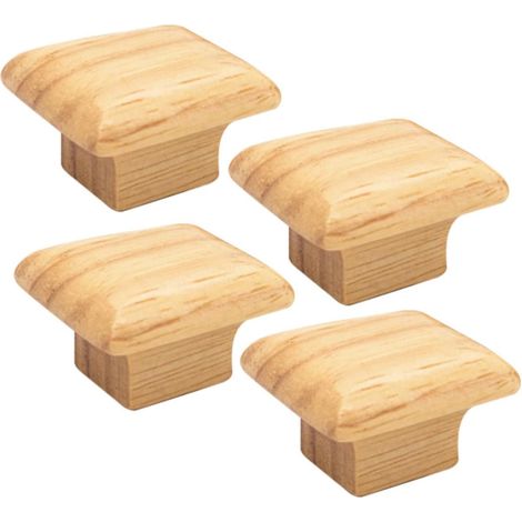 Lot de 4 Poignées de Meuble en Bois Kaki, Surface Lisse et Décoration Élégante, Adaptées pour Tiroirs et Armoires, Design Simple et Généreux (1/5)